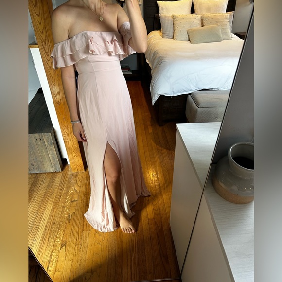 Dusty light pink evening dress- great for prom, bridesmaid, wedding guest, etc! - Picture 3 of 6